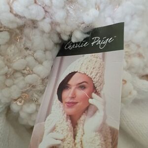 Charlie Paige Cream Knit Scarf
